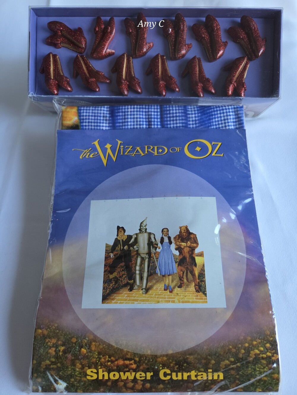 The Wizard Of Oz Shower Curtain And Ruby Slipper Shower Curtain Rings/Hooks NWT